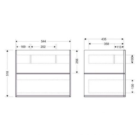 Тумба подвесная Toppus Silk 60 9811.001, белый матовый, с умывальником Next
