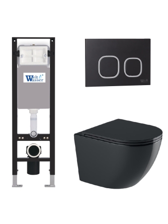Комплект инсталляции с унитазом Weltwasser AMBERG 350 + MERZBACH 043 GL-BL + AMBERG RD-BL