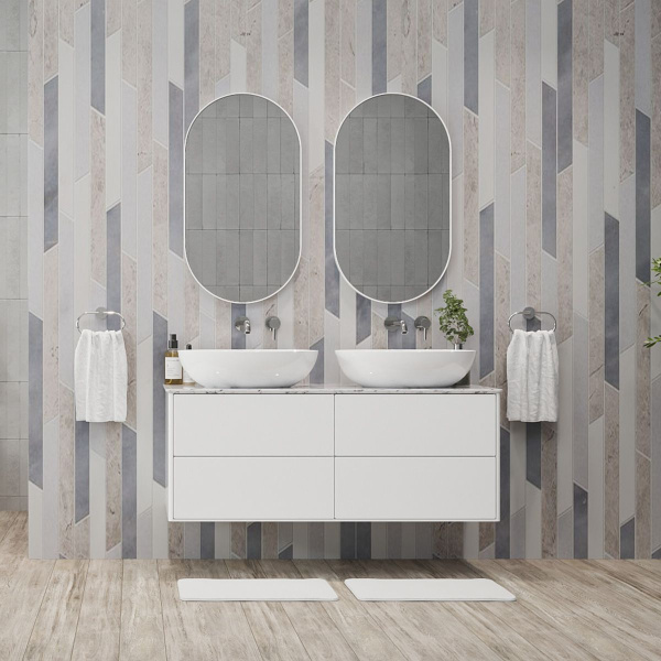 Тумба под умывальник Belux Джаз подвесная 120-04, белый глянцевый