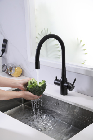 Смеситель для кухни Paulmark SALIX Sa213419-418(BLM), черный металлик