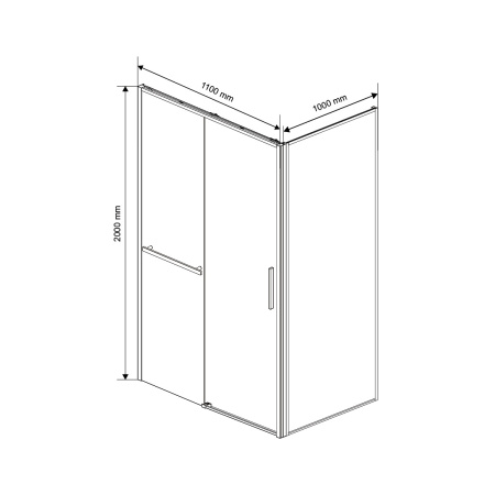 Душевой уголок Vincea Slim Soft VSR-1SS1011CLB, 1100*1000, черный, стекло Прозрачный