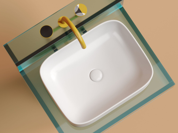 Умывальник чаша накладная прямоугольная Ceramicanova Element 505*380*150мм, белый матовый, CN6052MW