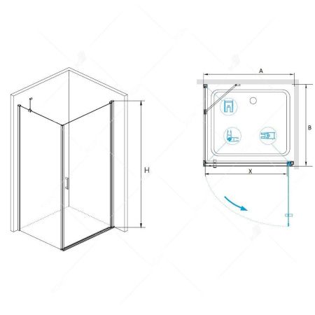 Душевой уголок RGW LE-34 (LE-03 + Z-14) 06123482-11 120х80х195 см, хром