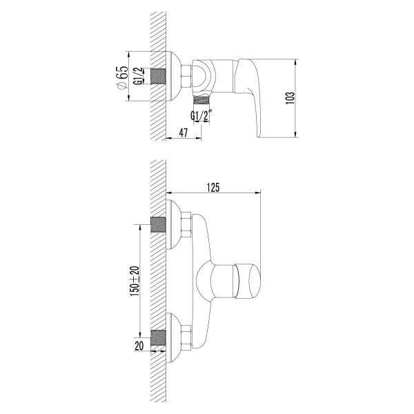 Смеситель Lemark Pramen LM3303C для душа