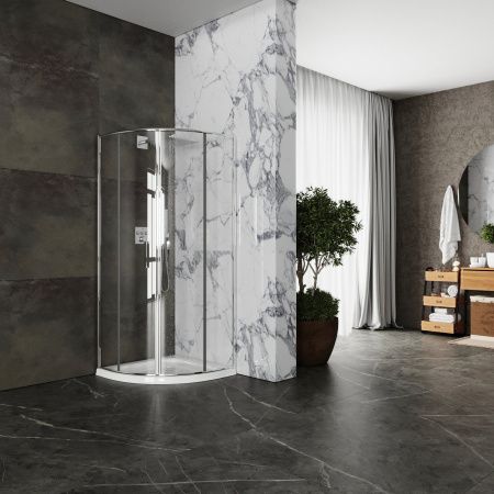 Душевой уголок Roxen Doha 55080-90 (90х90) стекла прозрачные/профиль хром