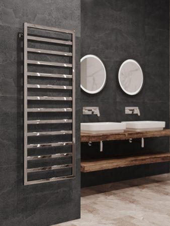 Полотенцесушитель водяной Stinox Bergamo 500x1400, нижнее подключение, хром, 1/2" ВР (внутренняя резьба), 12 перекладин