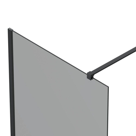 Душевая перегородка, ограждение Reflexion RX20090TBL-16 Walk in 200x90см, тонированное закаленное стекло 8мм, черный профиль