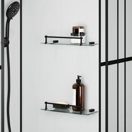 Душевая кабина Niagara Standart ST90/15QL/KL/BKT (90х90х225) низкий поддон(15см),черный,стекло прозрачное