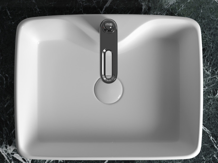 Умывальник чаша накладная прямоугольная Ceramicanova Element 480*370*130мм, Белый, CN6033