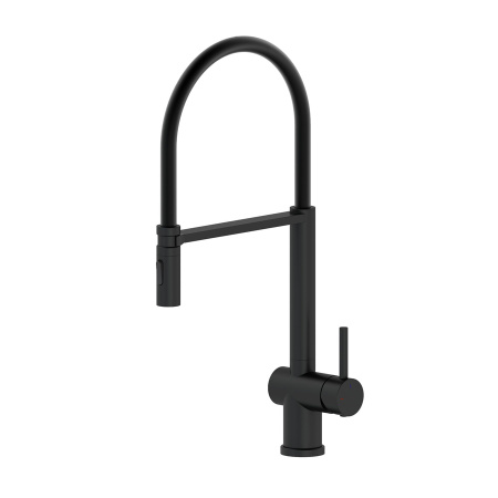 Смеситель для кухни с гибким изливом WONZON & WOGHAND, Черный матовый (WW-88438003-MB)