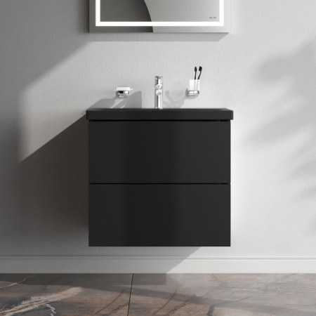 M90FHX06022BM Gem База под раковину AM.PM, подвесная, 60 см, 2 ящика push-to-open, черный матовый