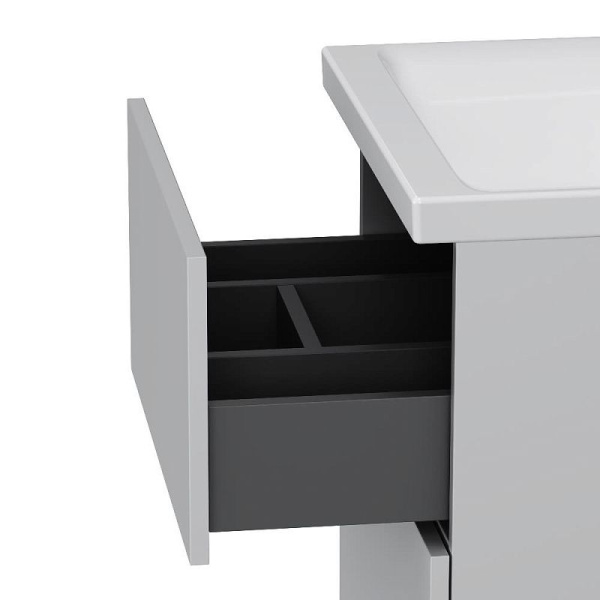 M90FSX0502WG Gem База под раковину AM.PM, напольная, 50 см, 2 ящика push-to-open, белый, глянец