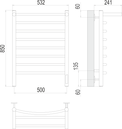 TERMINUS Классик с/п П8 500х850 электро