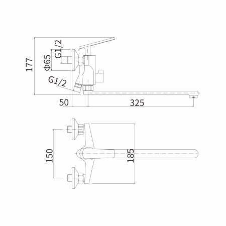 Смеситель для ванны FASHUN A2281-7, черный