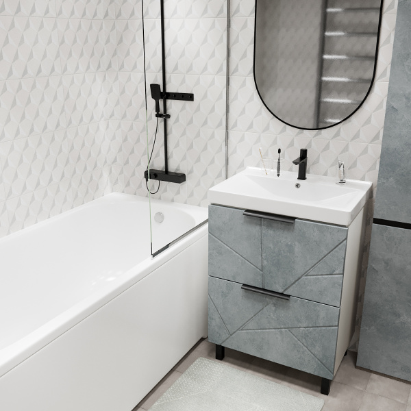 Тумба для ванной MIXLINE "Гранд-60" Бетон под ум.Fest-60 (Sanita Lux) (553026)