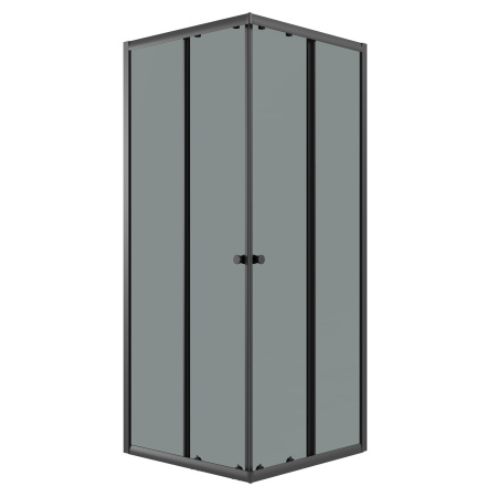 Душевое ограждение Niagara Eco NG-1010-14QT (100х100х190) квадрат,раздвижное,черный,стекло тонированное,1 место