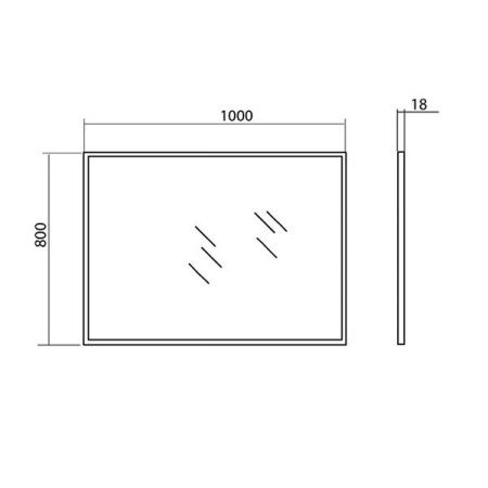 Зеркало Аква Родос Акцент 100 с LED подсветкой AP0001673