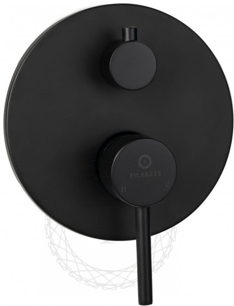 Душевая система скрытого монтажа FILARETE Roun FL1024 (Черный матовый)