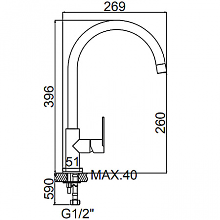 Смеситель для мойки Ledeme L74008