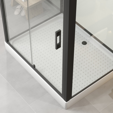 Душевая кабина Niagara Standart ST100/80/15Q/BL (100х80х215) прямоугольник,поддон 15см,распашная,проф.черный