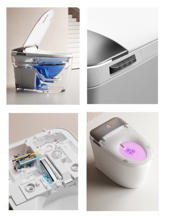 Унитаз ERSILIA Smart напольный с дистанционным управлением Ceruttispa CT10616 (680x400x470)