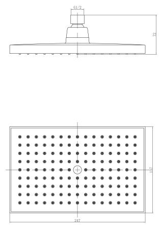 Лейка Lemark LM8039C для верхнего душа, 1-функциональная