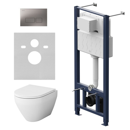 IS47031.701700 Инсталл с клавишей Pro S мат никель с подвесным унитазом Spirit V2.0 FlashClean с сиденьем м/лифт