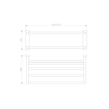 Полотенцедержатель с полкой WONZON & WOGHAND, Темный графит (WW-9381)