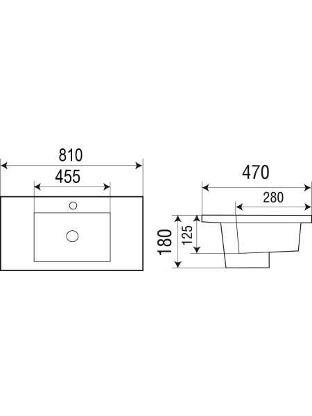 Раковина врезная WeltWasser WW SK DEILBACH 7506-80 MT-BL