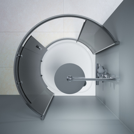 W83UG-333-095CG Like Round 95 Душевое ограждение AM.PM 95x95, стекло тонированное, профиль хром глянцевый