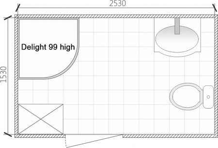 Душевая кабина Domani-Spa Delight 99 High 90x90 (сатин матированное стекло/белый) DS01D99HWM10