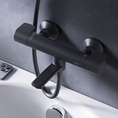 F85A50022 X-Joy, Смеситель для ванны и душа AM.PM с термостатом, черный
