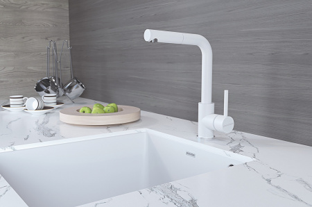 Смеситель для кухни Paulmark KASSEL Ka214311-431TW, белый матовый полностью