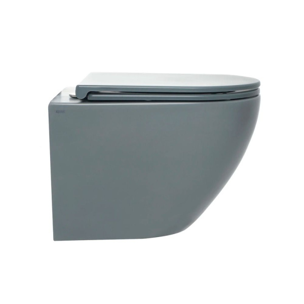 AQM2002MGR Унитаз подвесной с сиденьем SoftClose, технология смыва Rimless, скрыт.крепеж. Цвет серый