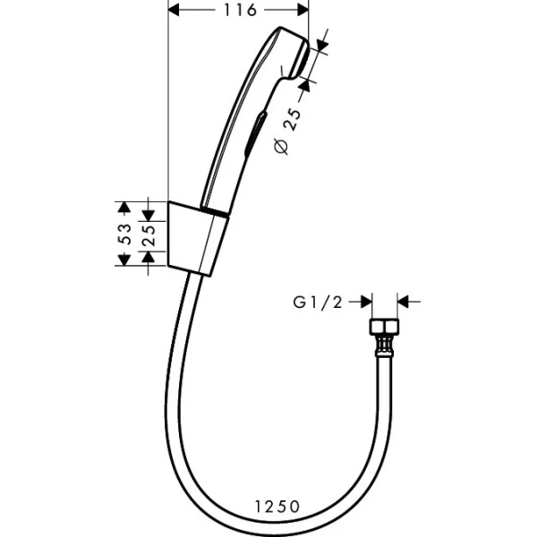 Душевой гарнитур Hansgrohe Bidette 1jet hand shower (32129000)