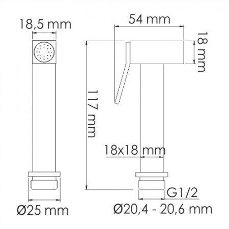 Гигиеническая лейка с фиксатором WasserKRAFT A213