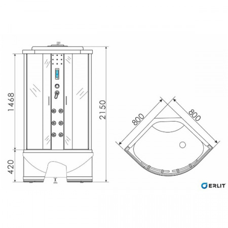 Душевая кабина Erlit Comfort ER4508TP-C4 80x80