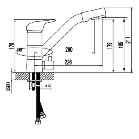 Смеситель для мойки Kaiser Safira 15066-9 Black