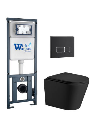 Комплект инсталляции с унитазом Weltwasser MARBERG 410 + SALZBACH 043 MT-BL + MAR 410 SE MT-BL