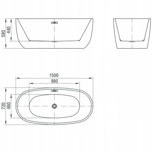 Акриловая ванна Deante Alpinia KDU 015W 150x72