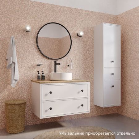 Тумба подвесная со столешницей МДФ, дуб верона 80 см IDDIS Torr белый матовый (TOR80WVi95K)