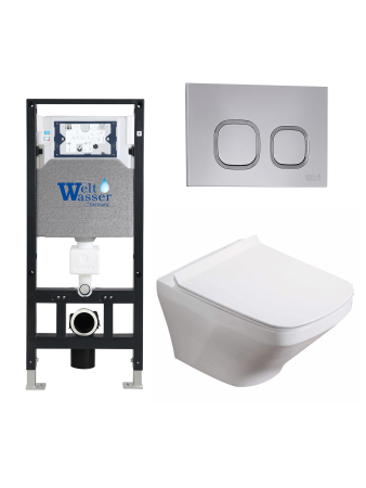Комплект инсталляции с унитазом Weltwasser AMBERG 506 + HOFBACH 041 GL-WT + AMBERG RD-CR