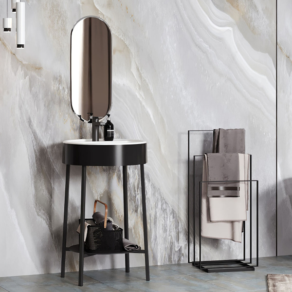 Умывальник Belux Эвора 530, черный матовый