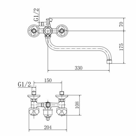 Смеситель для ванны FASHUN A2226, хром