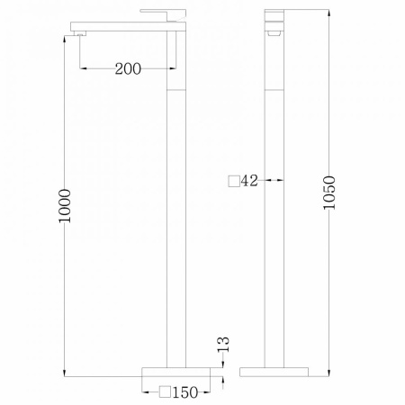 Смеситель ABBER Daheim AF8241NG напольный для раковины, никель