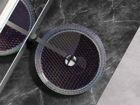 Умывальник чаша накладная круглая Ceramicanova Cristal 360*360*112мм, неон, CN6059