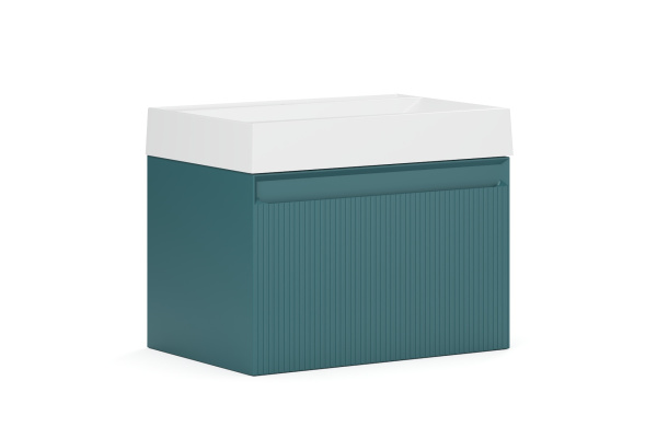 Тумба под умывальник Belux Базель подвесная 70-01, Голубой Малахит матовый