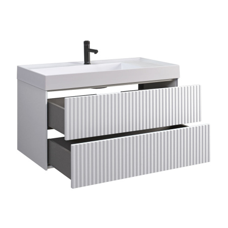 Тумба под умывальник Belux подвесная Сиртаки 100-02, Белый матовый