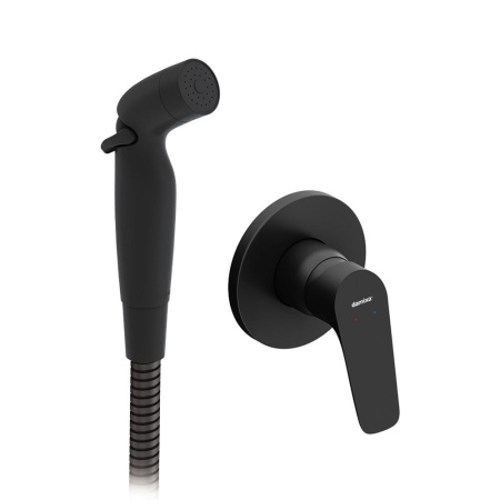 777510300 Jupiter Смеситель Damixa монтируемый в стену с гигиеническим душем, черный