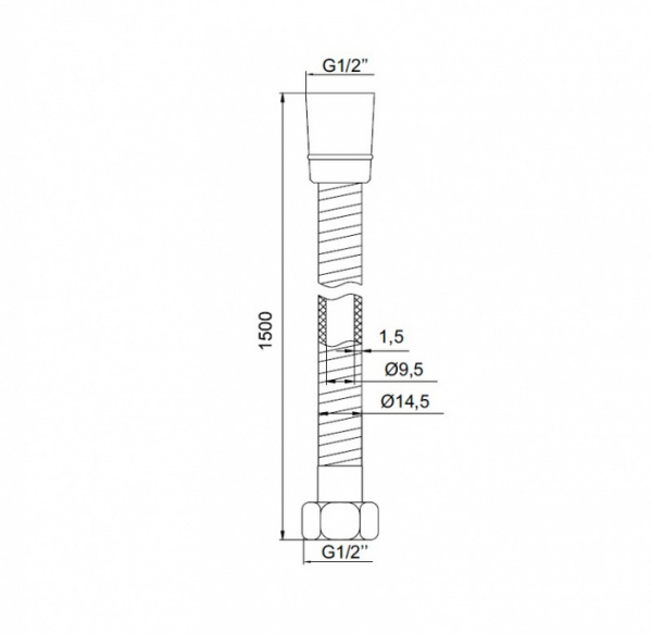 Шланг для душа IDDIS Shower Hose A5061115 ПВХ армиров., 1.5м